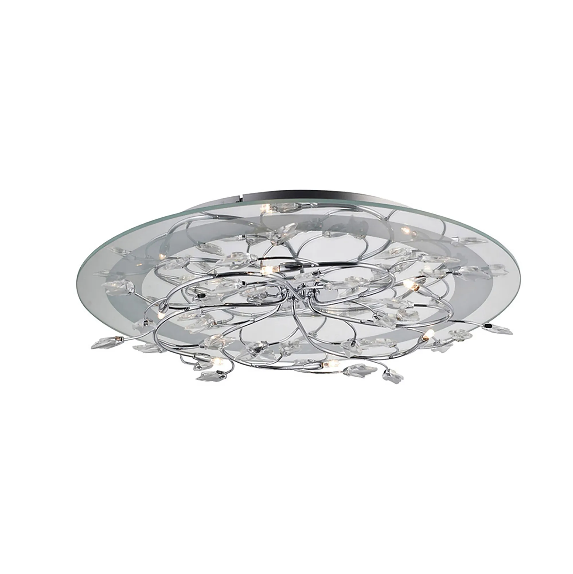 Aurora Crystal Ceiling Lights Diyas Flush Crystal Fittings